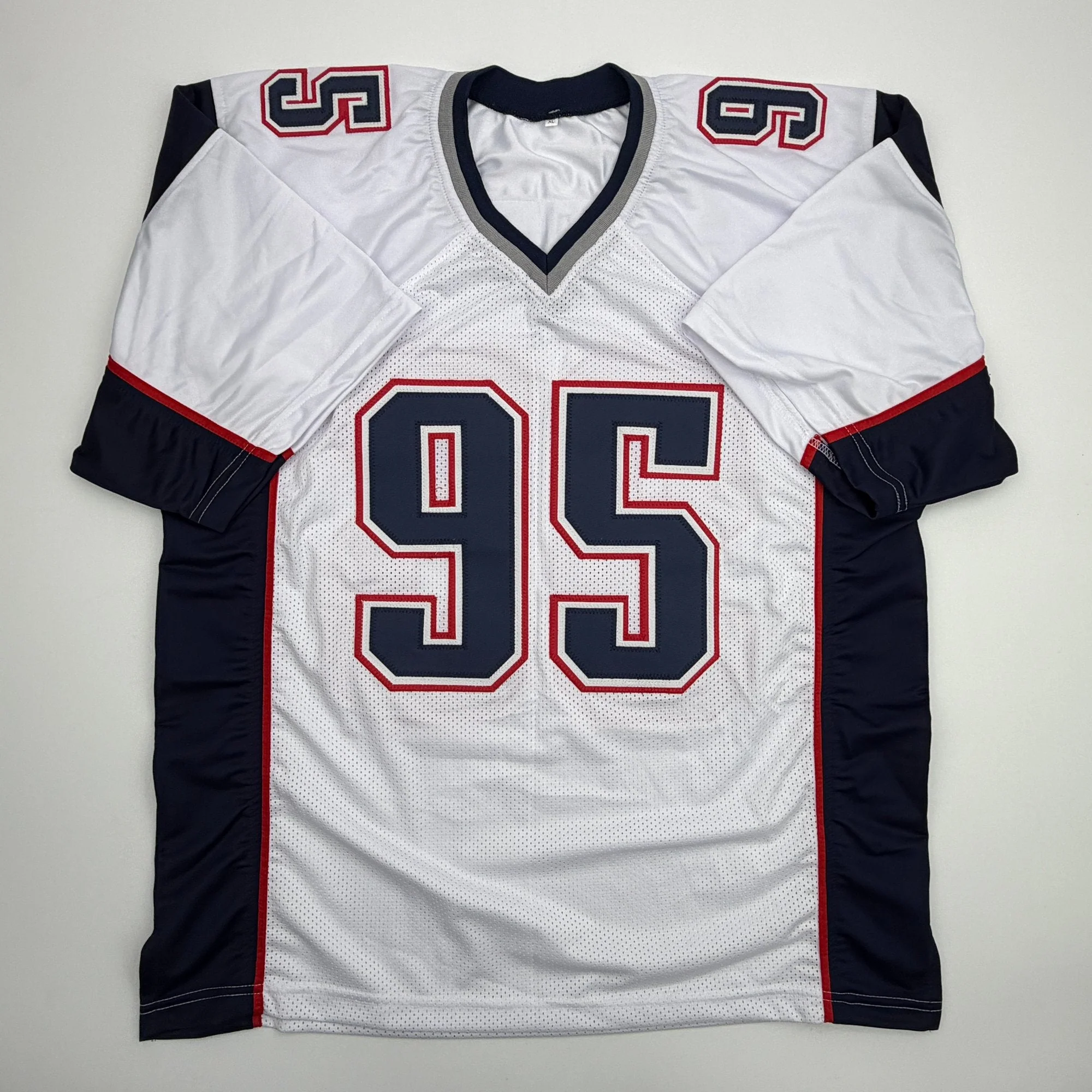 Autographed/Signed Tully Banta-Cain New England White Football Jersey JSA COA - Image 4