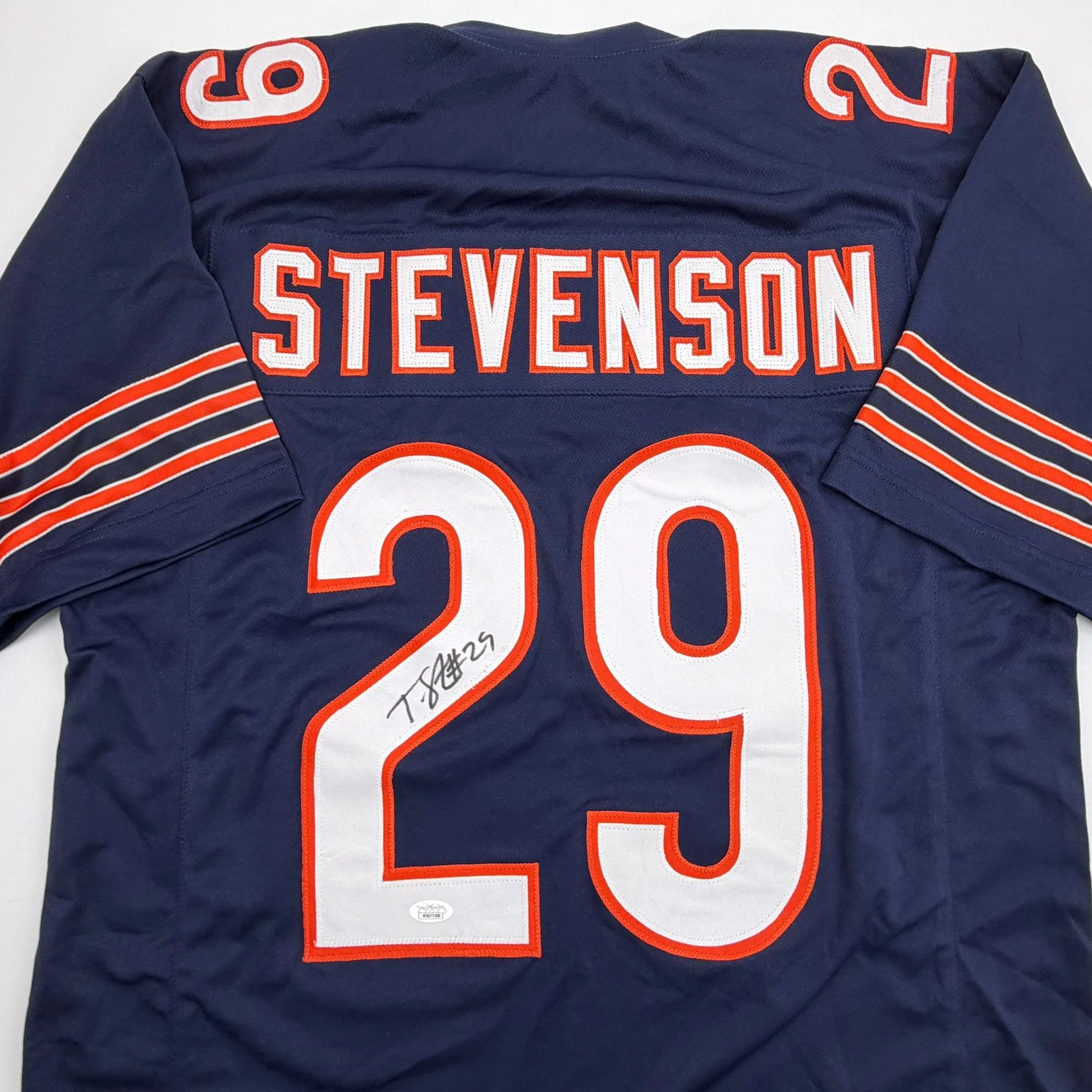 Autographed/Signed Tyrique Stevenson Chicago Blue Football Jersey JSA COA - Image 2