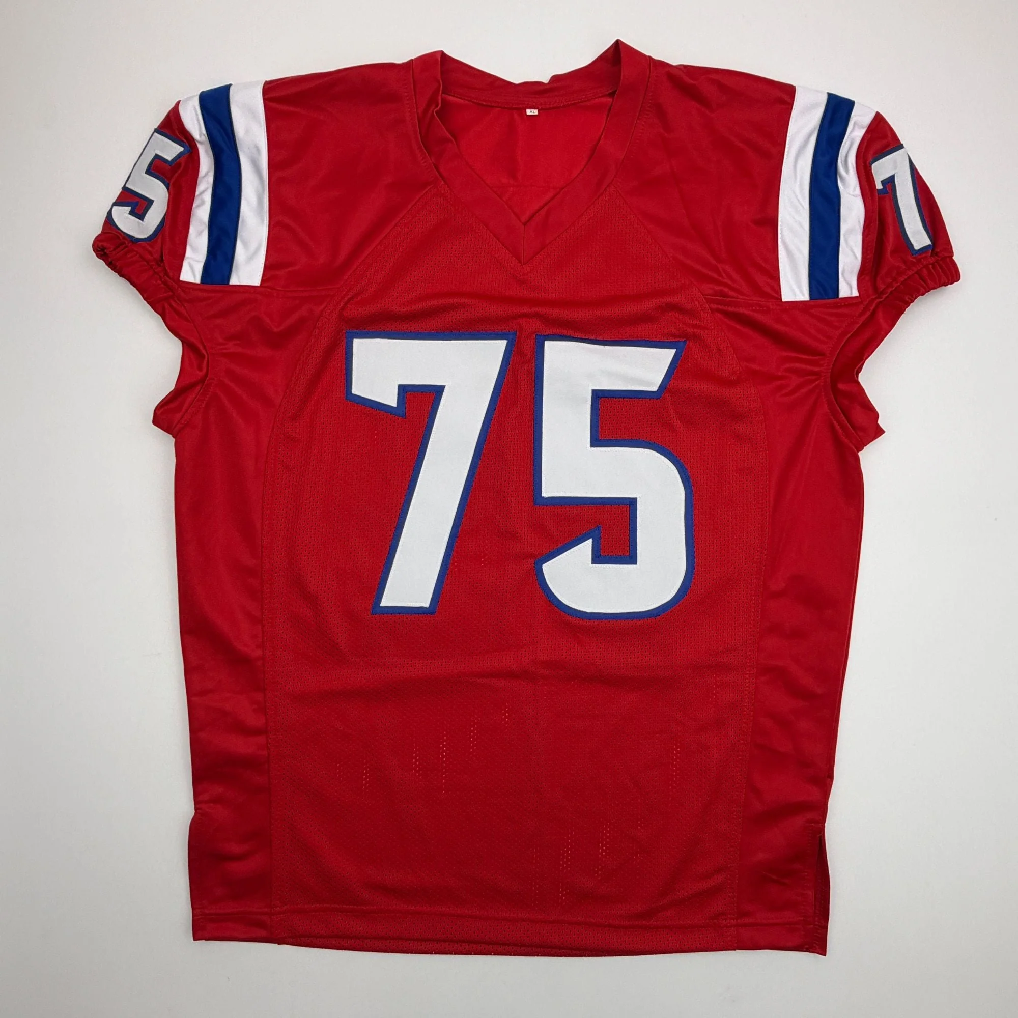 Autographed/Signed Vince Wilfork New England Red Retro Pro Cut Football Jersey JSA COA - Image 4