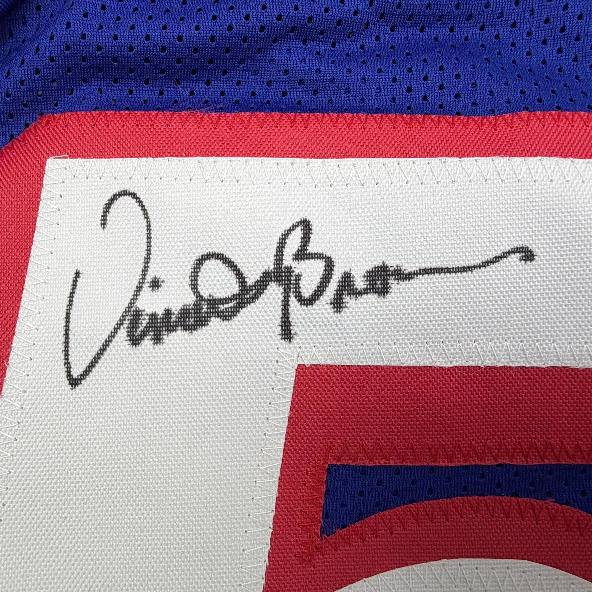 Autographed/Signed Vincent Brown New England Navy Blue Football Jersey JSA COA - Image 3