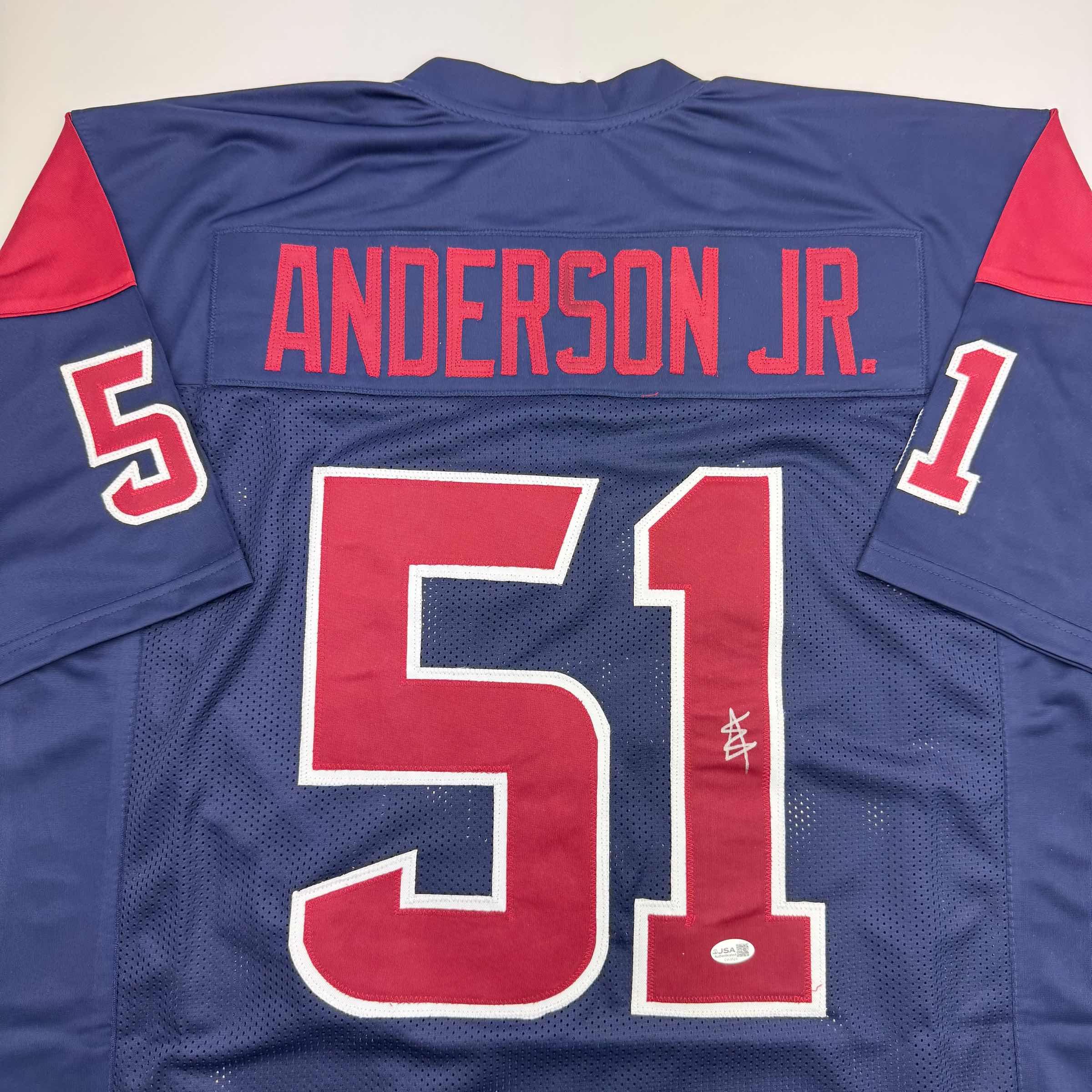 Autographed/Signed Will Anderson Jr. Houston Blue Alternate Football Jersey JSA COA - Image 2