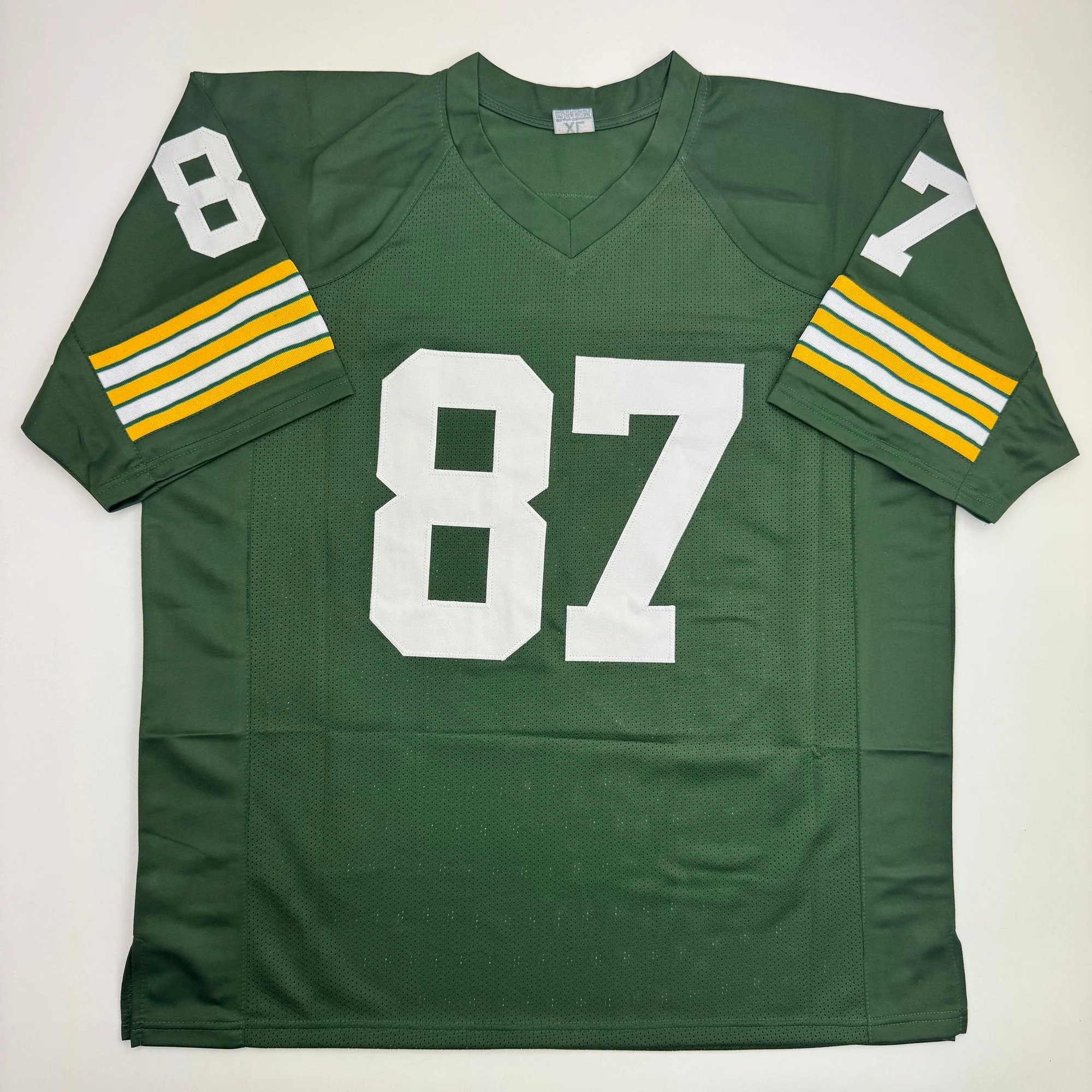 Autographed/Signed Willie Davis HOF 81 & SB Champs Green Bay Green Football Jersey PSA/DNA COA - Image 4