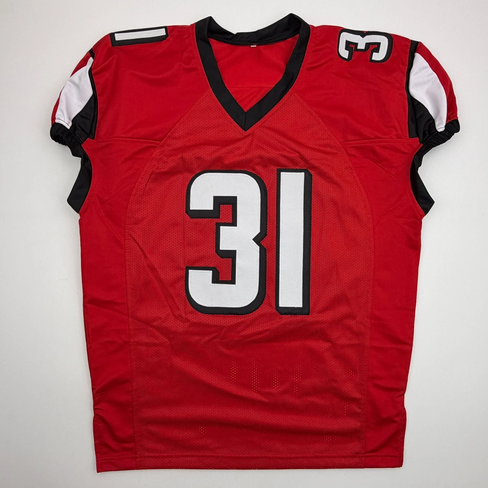 Autographed/Signed Xavier Watts Atlanta Red Pro Cut Football Jersey JSA COA - Image 4