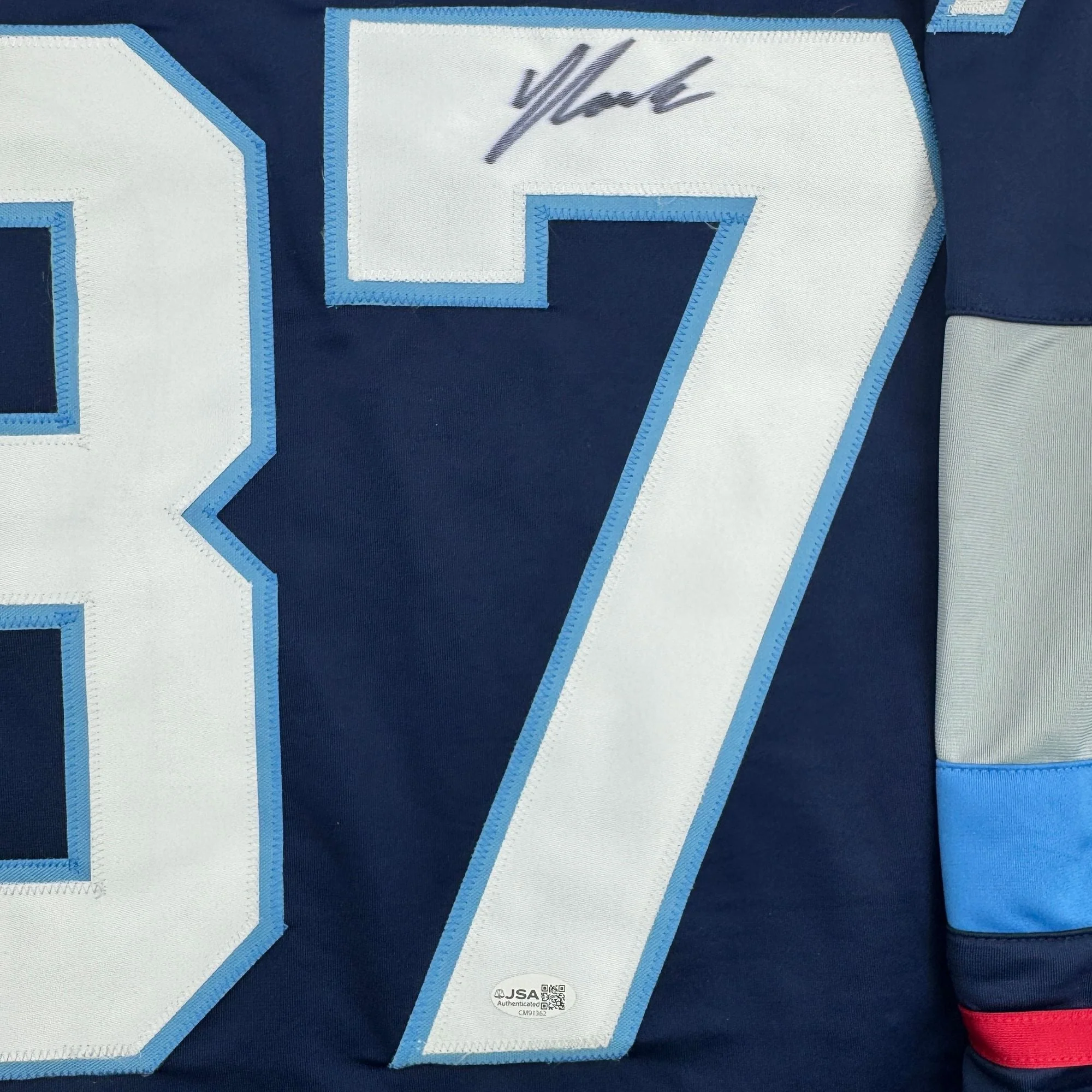 Autographed/Signed Yanni Gourde Seattle Blue Hockey Jersey JSA COA - Image 3