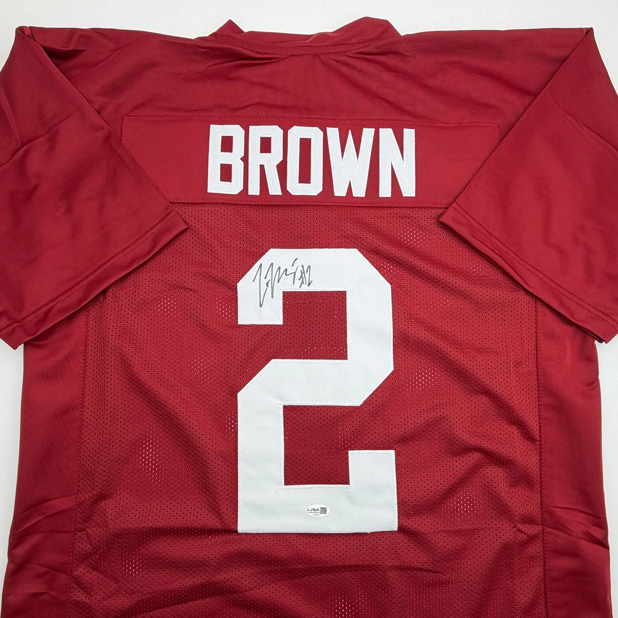 Autographed/Signed Zabien Brown Alabama Red College Football Jersey JSA COA - Image 2