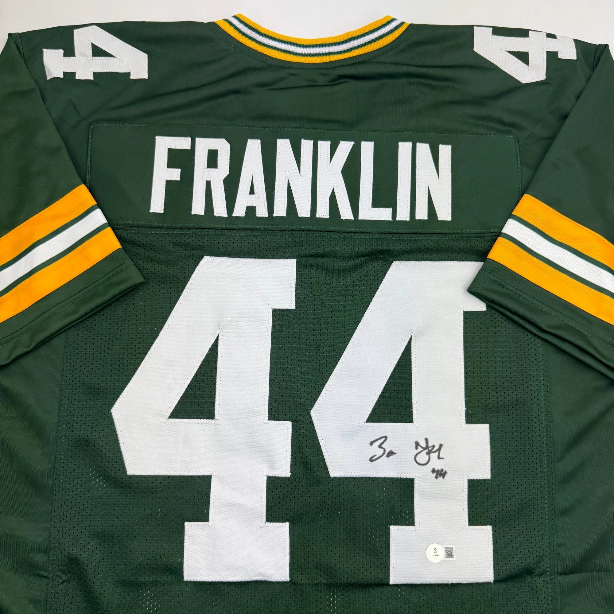 Autographed/Signed Zaire Franklin Green Bay Green Football Jersey Beckett BAS COA - Image 2