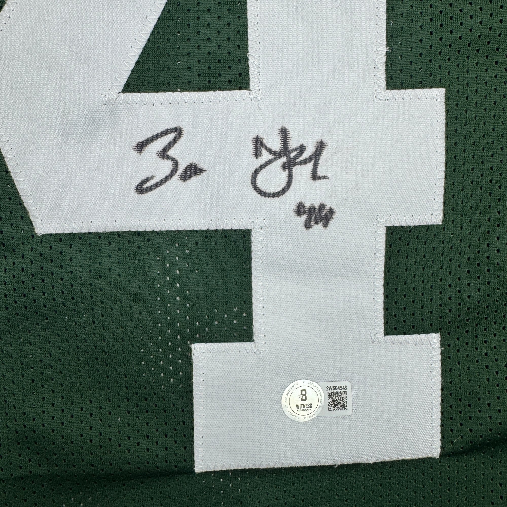 Autographed/Signed Zaire Franklin Green Bay Green Football Jersey Beckett BAS COA - Image 3