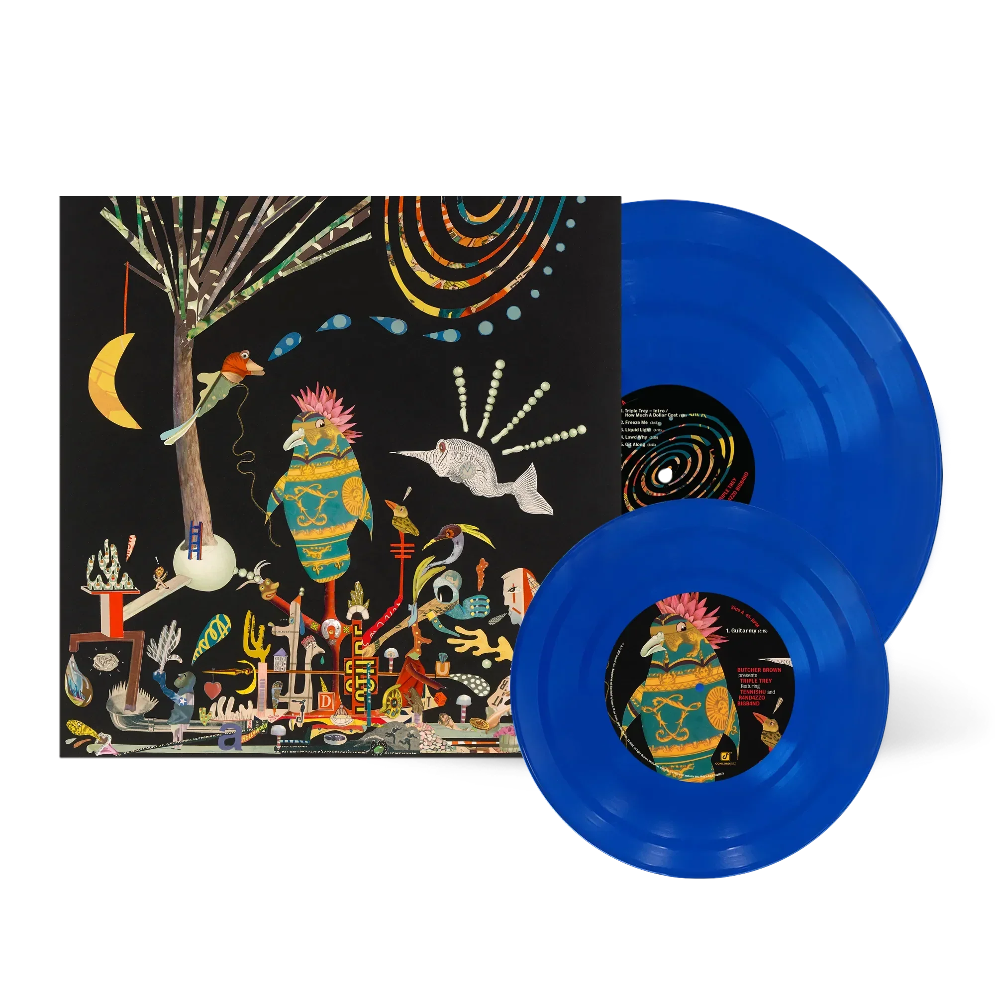 Butcher Brown - Butcher Brown Presents Triple Trey featuring Tennishu and R4ND4ZZO BIGB4ND [Indie Exclusive limited Edition Opaque Blue LP+7in]