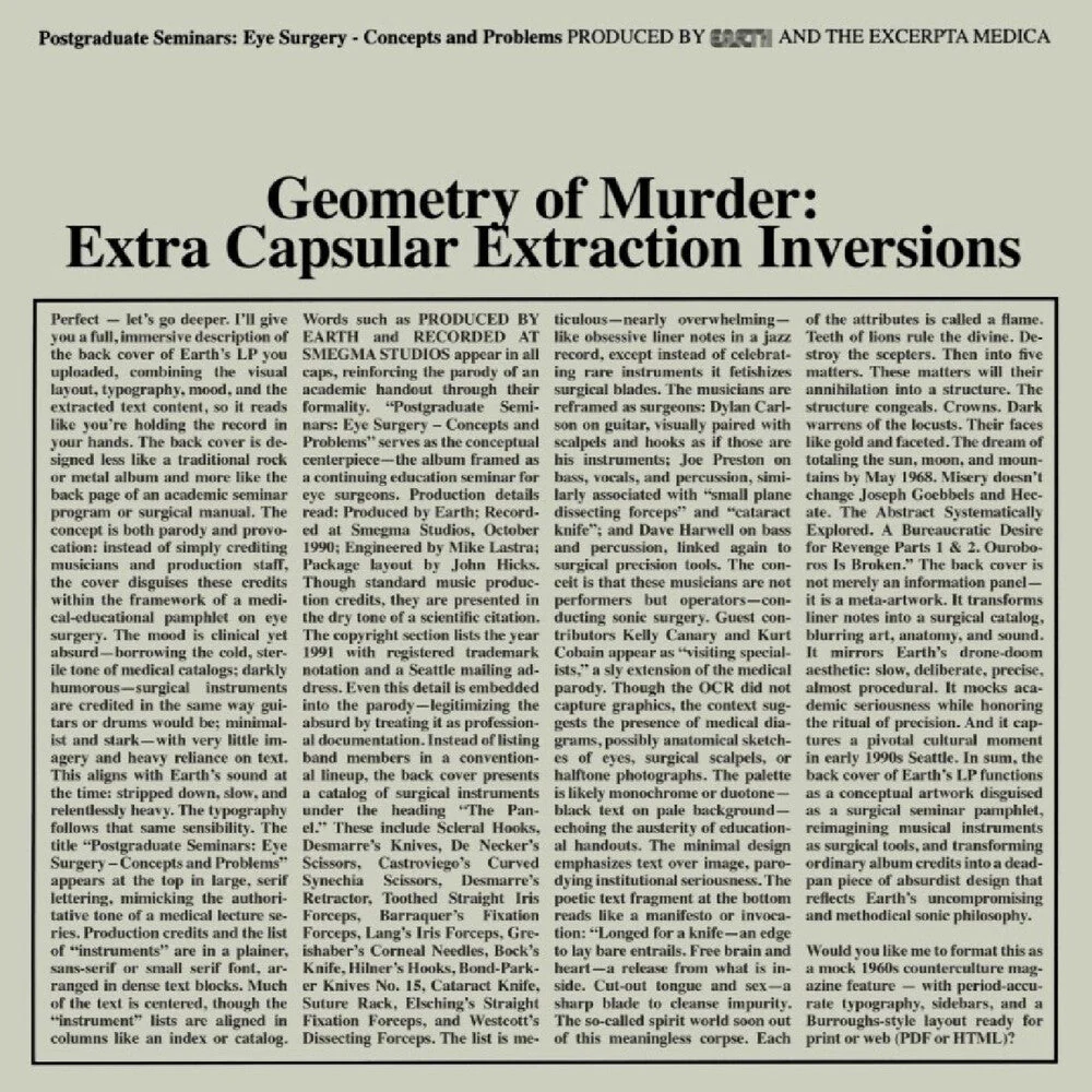 Earth X Black Noi$E - Geometry Of Murder: Extra Capsular Extraction [LP]