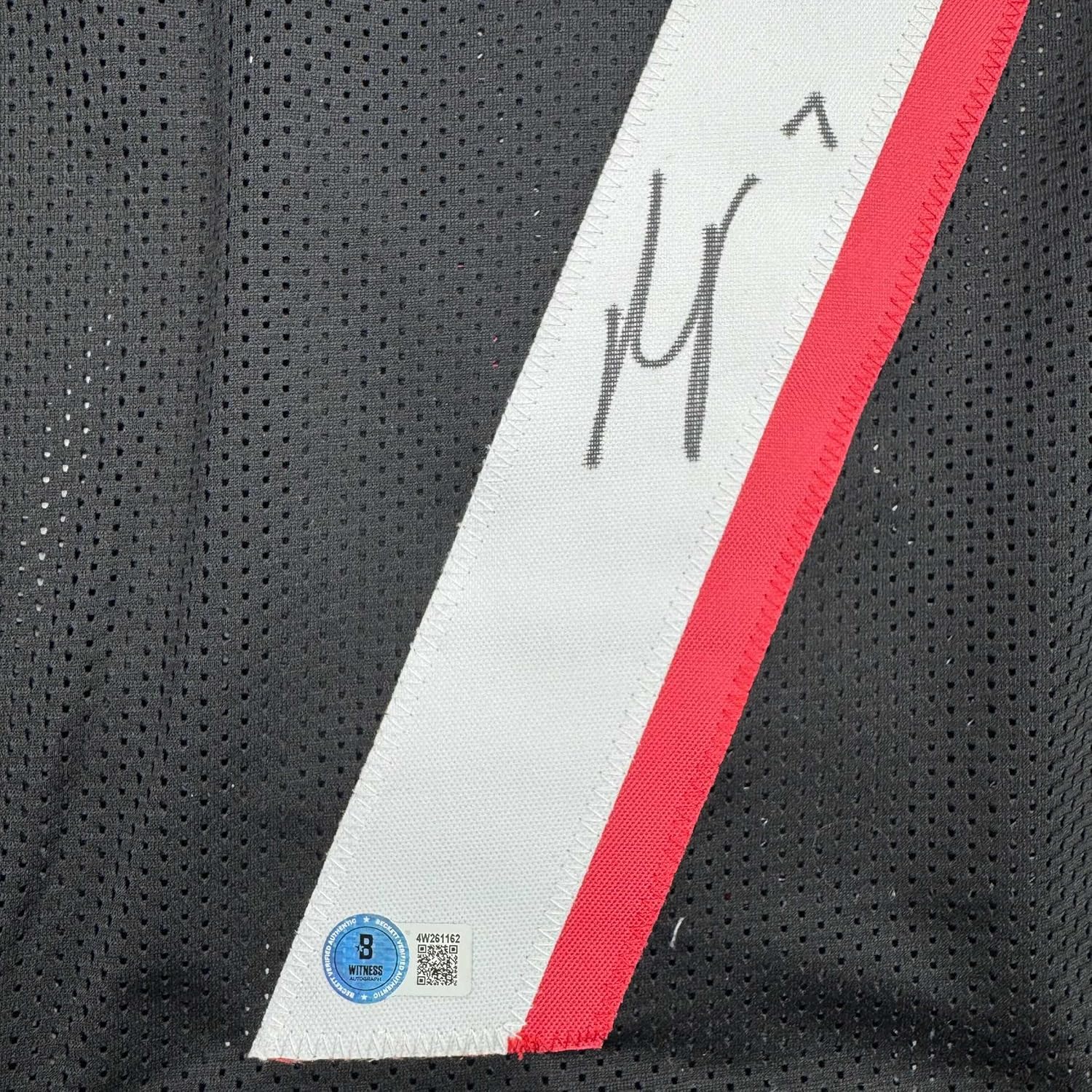 Framed Autographed/Signed Bijan Robinson 35x39 Atlanta Black Football Jersey Beckett BAS COA - Image 2