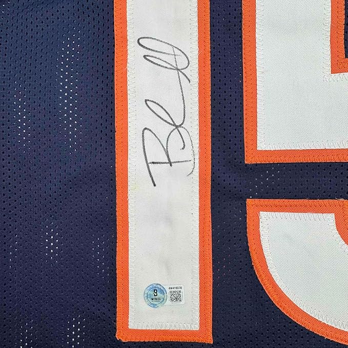 Framed Autographed/Signed Brandon Marshall 35x39 Denver Blue Football Jersey Beckett BAS COA - Image 2