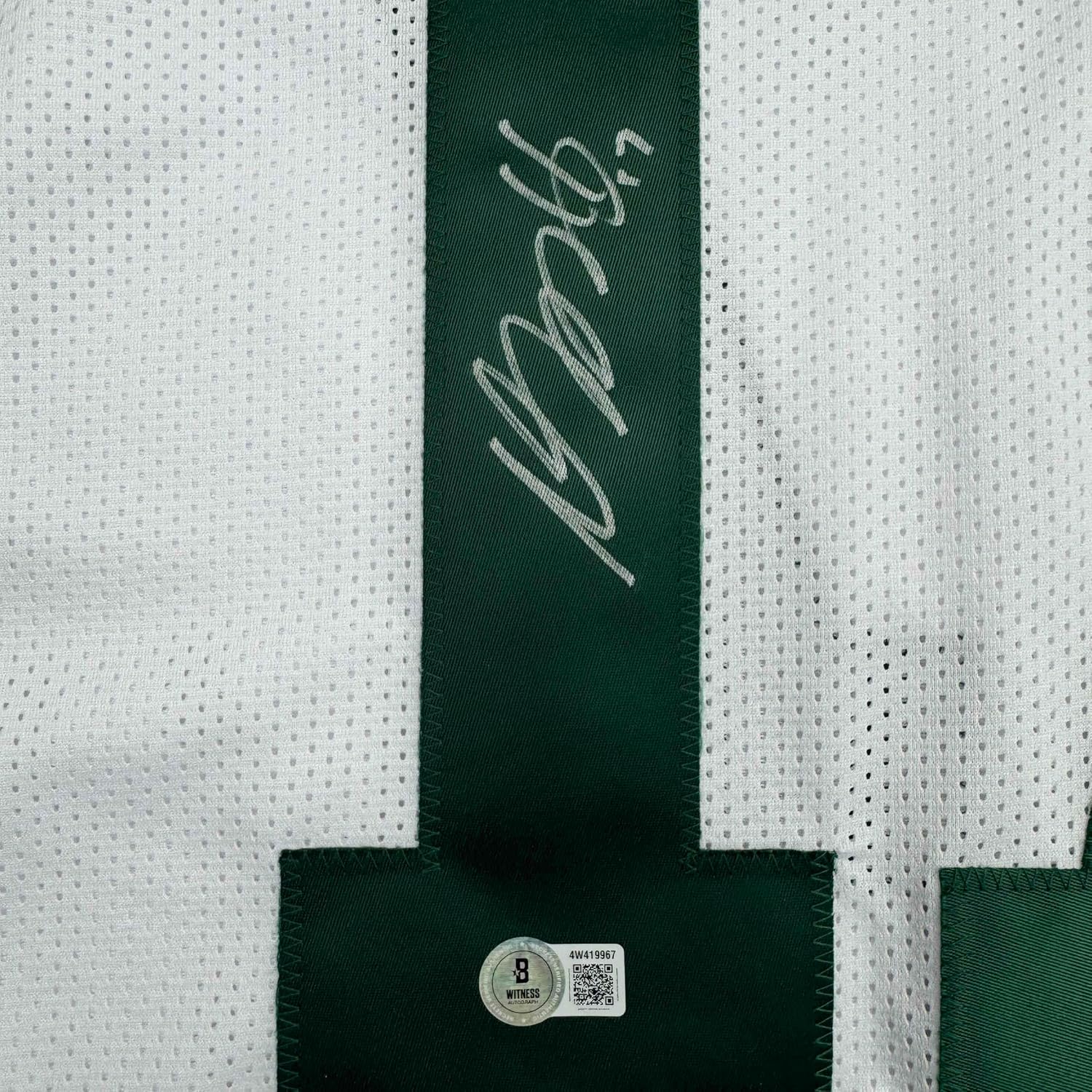 Framed Autographed/Signed Davante Adams 35x39 Green Bay White Football Jersey Beckett BAS COA - Image 2