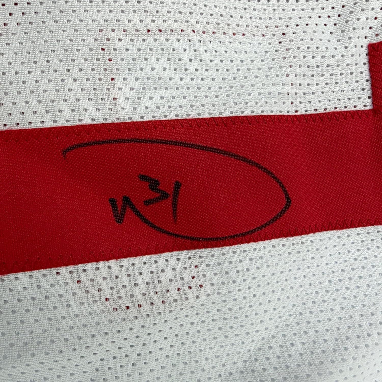 Framed Autographed/Signed Donte Whitner 35x39 San Francisco White Football Jersey Beckett BAS COA - Image 2