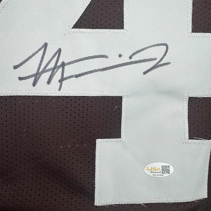 Framed Autographed/Signed Harold Fannin Jr. 35x39 Cleveland Football Brown Jersey JSA COA - Image 2