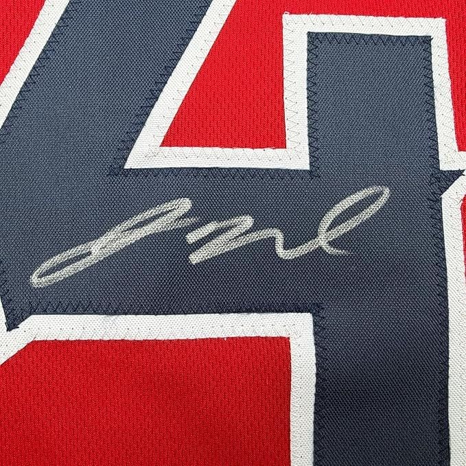Framed Autographed/Signed Jaylin Noel 35x39 Houston Red Pro Cut Football Jersey JSA COA - Image 2