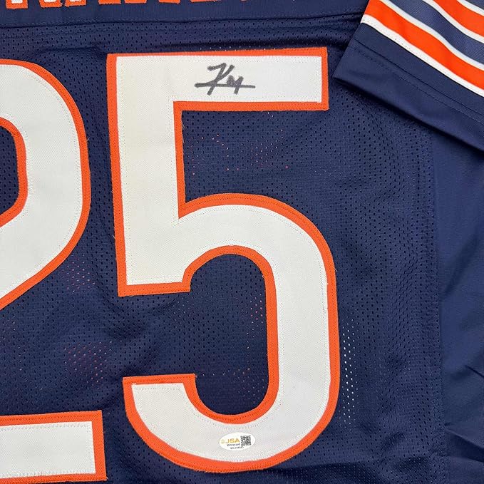 Framed Autographed/Signed Kyle Monangai 35x39 Chicago Blue Football Jersey JSA COA - Image 2
