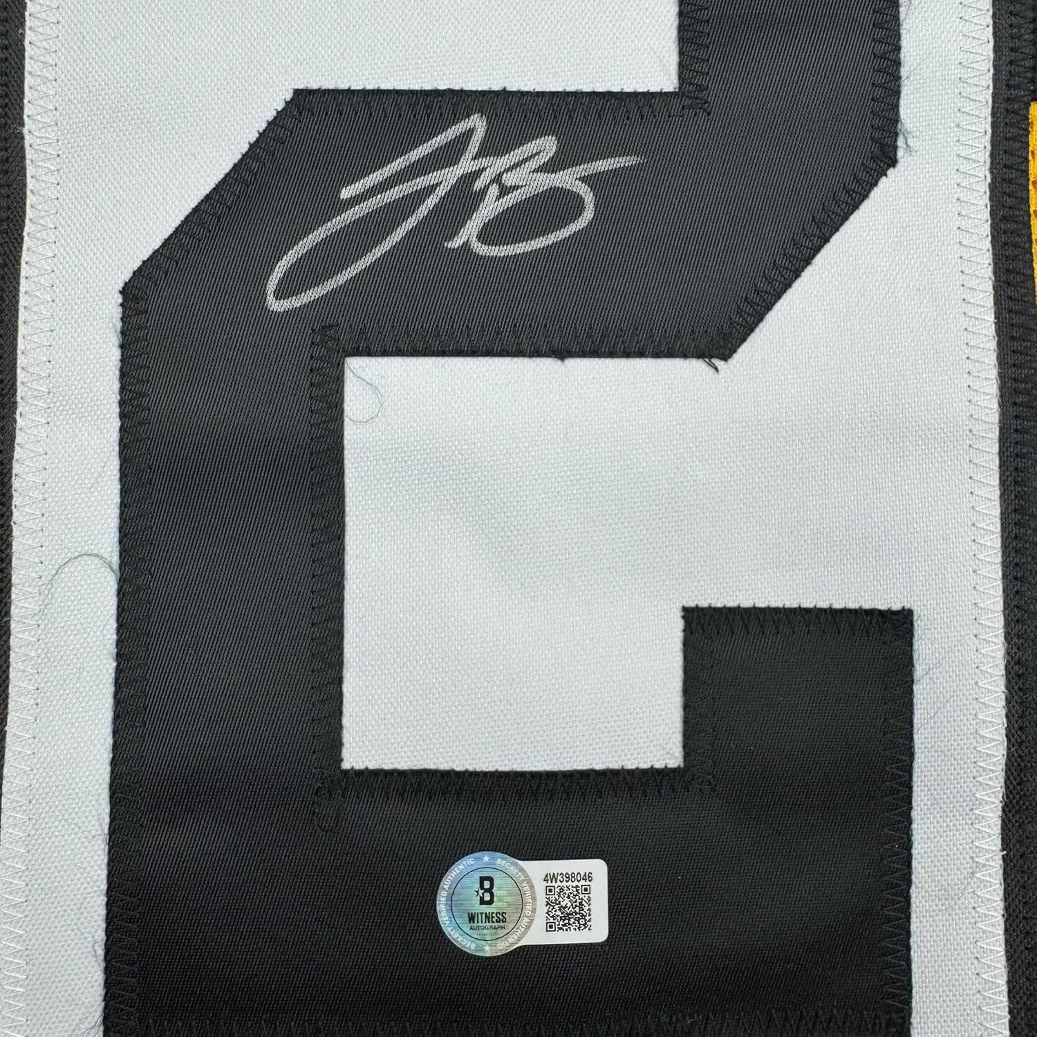 Framed Autographed/Signed Le'Veon LeVeon Bell 35x39 Pittsburgh Bumble Bee Jersey JSA COA - Image 2