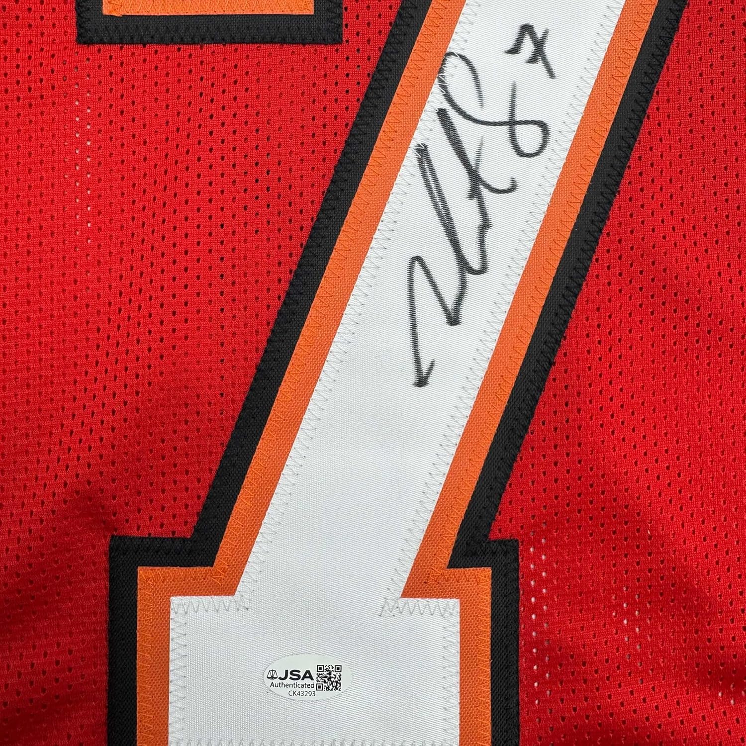 Framed Autographed/Signed Martin Gramatica 35x39 Tampa Bay Red Football Jersey JSA COA - Image 2