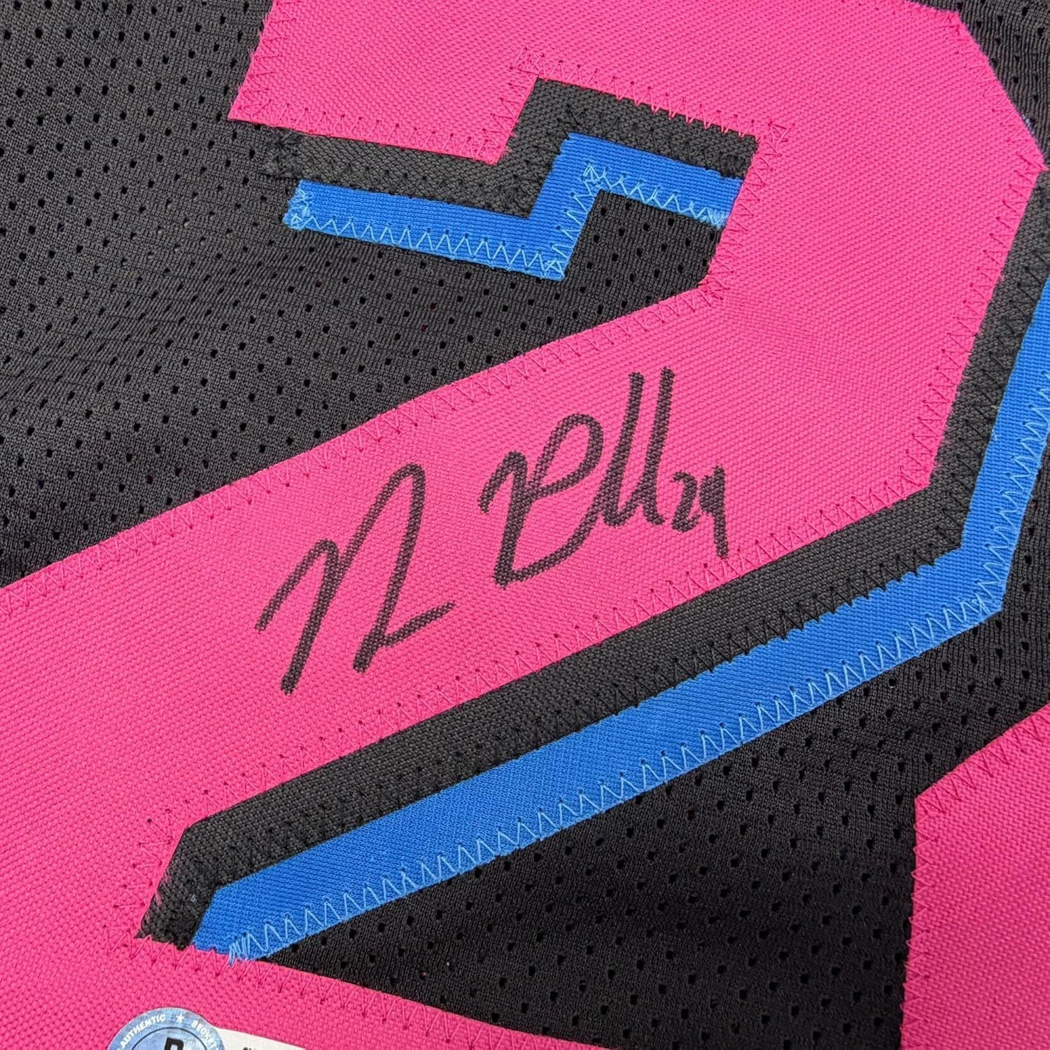 Framed Autographed/Signed Norman Powell 35x39 Miami Black Vice City Basketball Jersey Beckett BAS COA - Image 2
