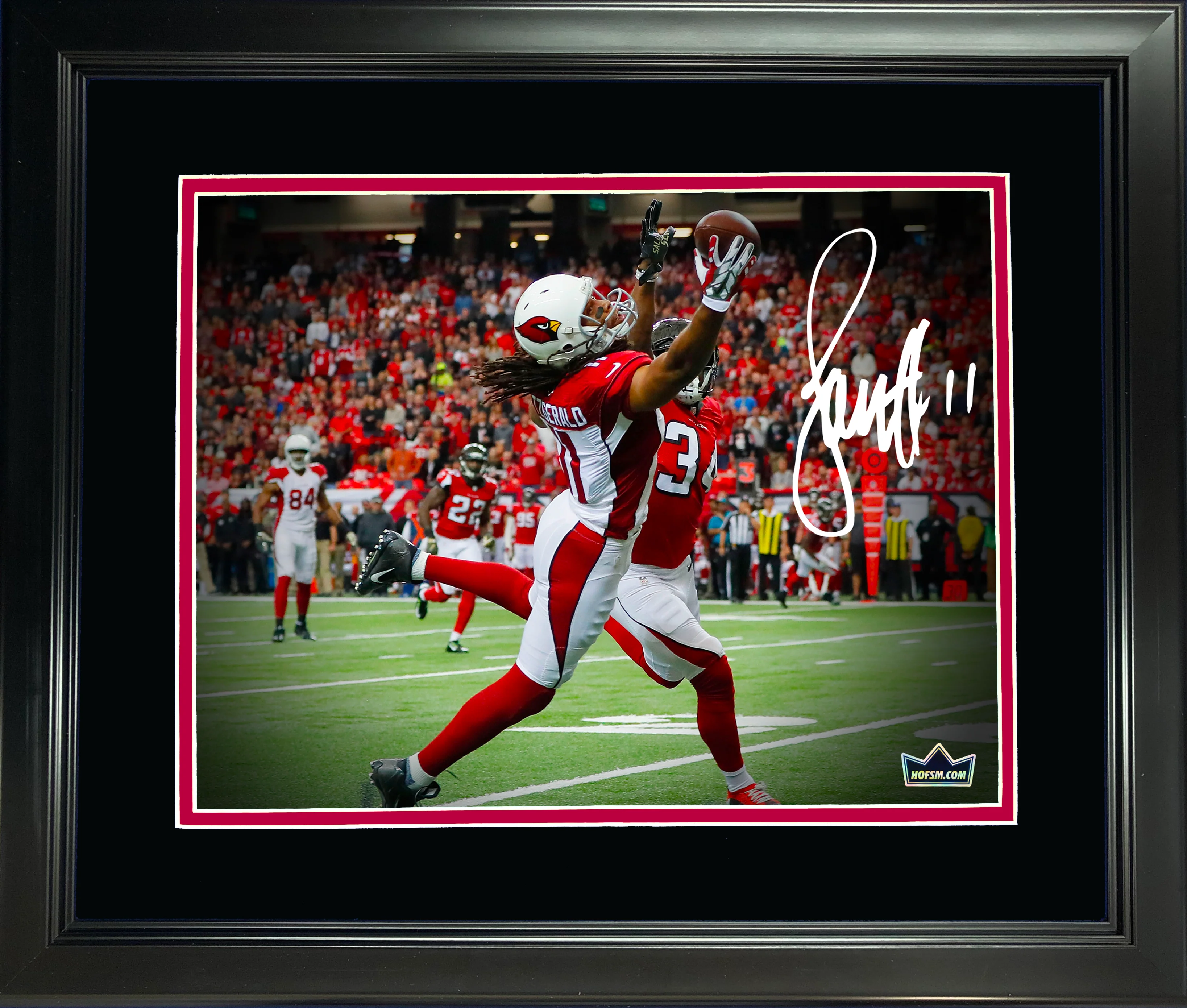 Framed Larry Fitzgerald Arizona Cardinals Facsimile Laser Engraved Signature Auto 11"x14" Football Photo HOFSM Holo