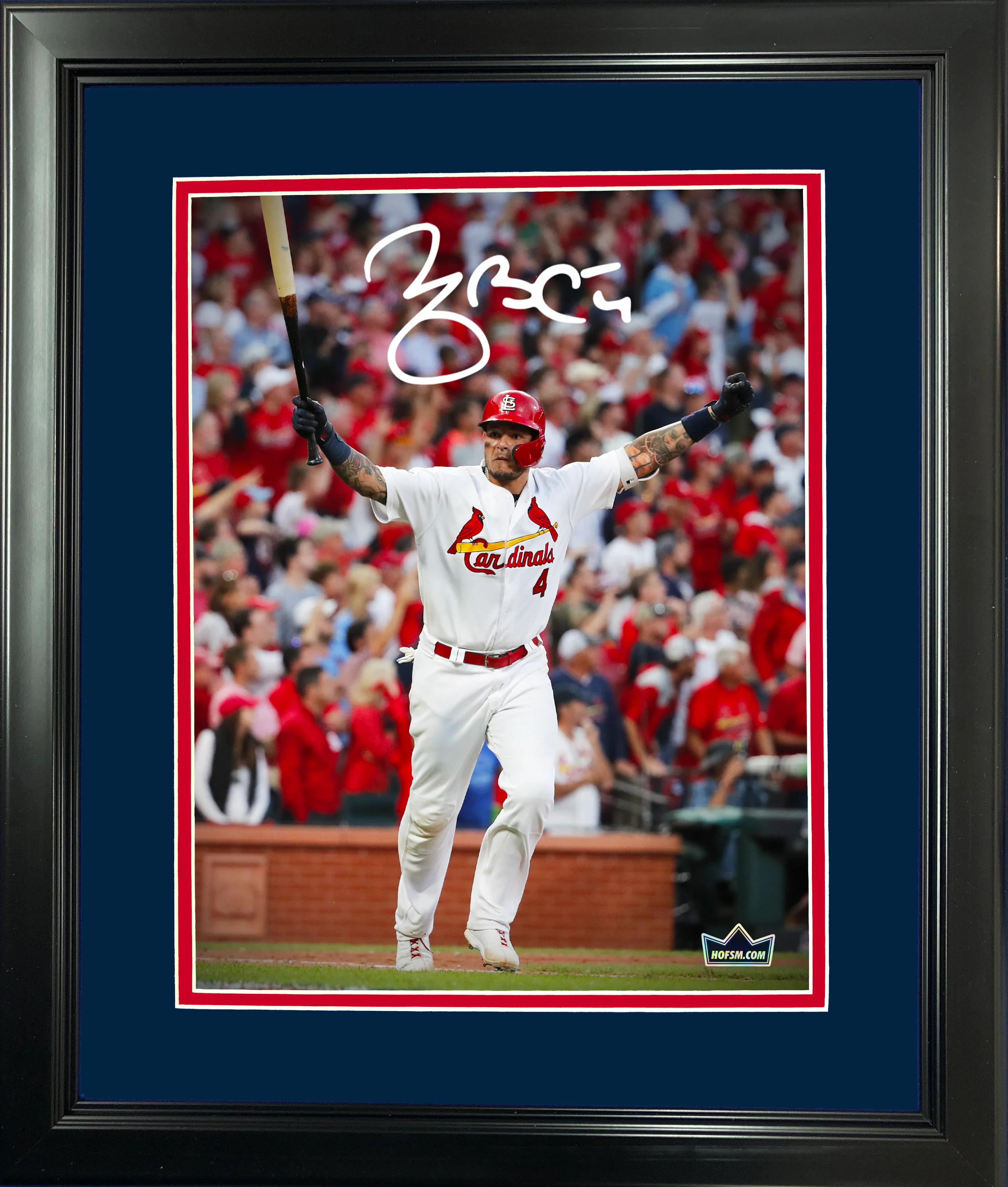 Framed Yadier Molina St. Louis Cardinals Facsimile Laser Engraved Signature Auto 11"x14" Baseball Photo HOFSM Holo