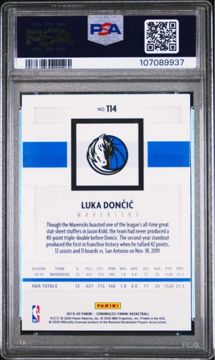 Graded 2019 Panini Chronicles Luka Doncic #114 Pink Basketball Card PSA 10 Gem Mint - Image 2