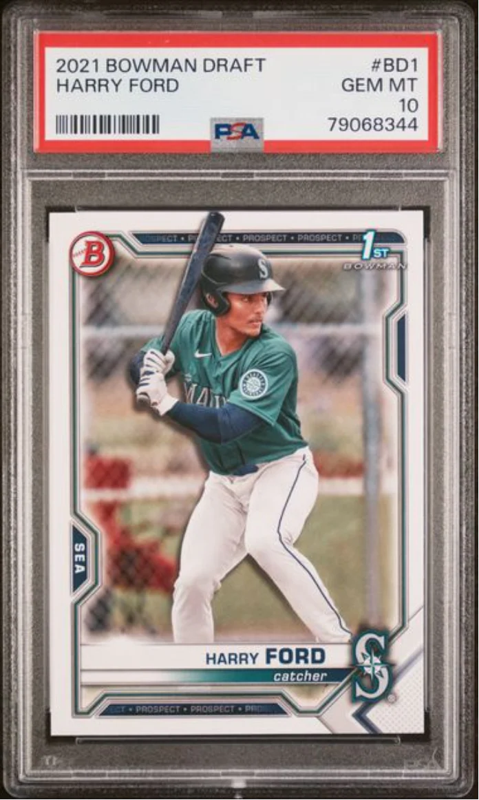 Graded 2021 Topps Bowman Draft Harry Ford #BD1 Rookie RC Baseball Card PSA 10 Gem Mint