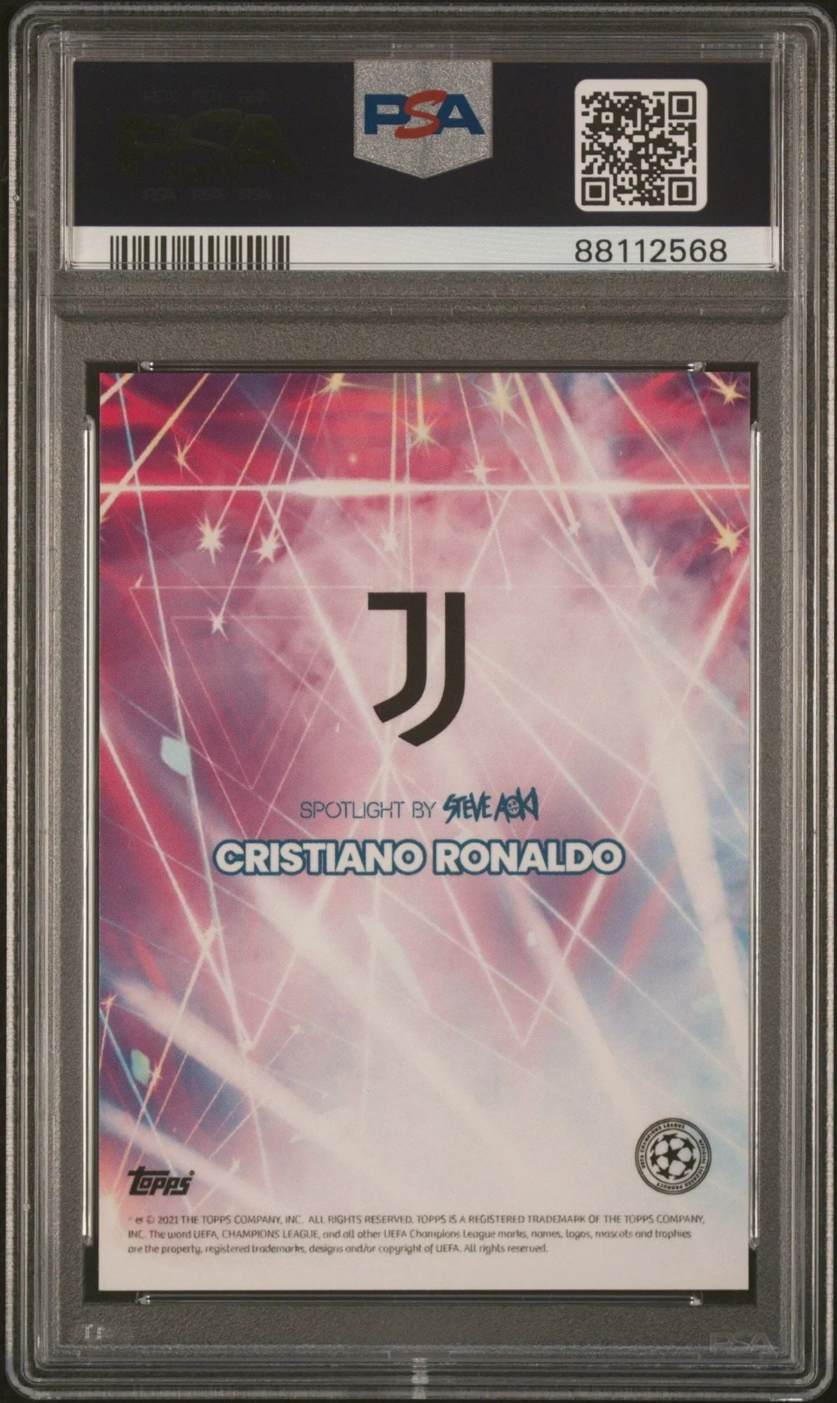 Graded 2021 Topps Football Festival Cristiano Ronaldo #NNO Steve Aoki UEFA Champions League Soccer Card PSA 10 Gem Mint - Image 2