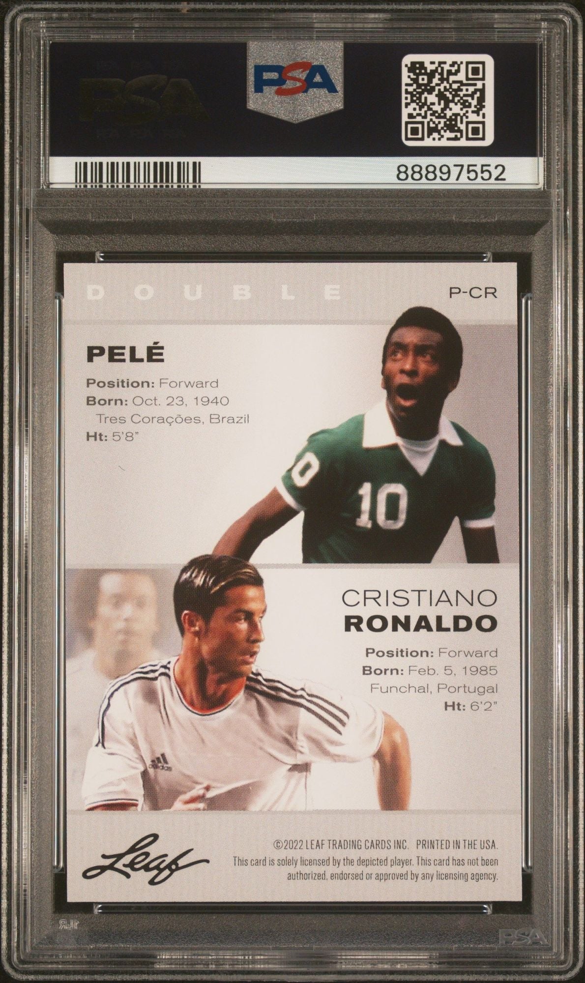 Graded 2022 Leaf Multi-Sport Cristiano Ronaldo Pele #PCR Special Release Exclusive Legends Edition Soccer Card PSA 10 Gem Mint - Image 2