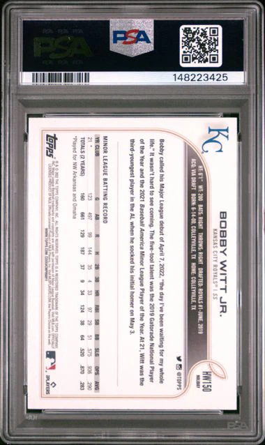 Graded 2022 Topps Holiday Bobby Witt Jr. #HW150 Rookie RC Baseball Card PSA 10 Gem Mint - Image 2