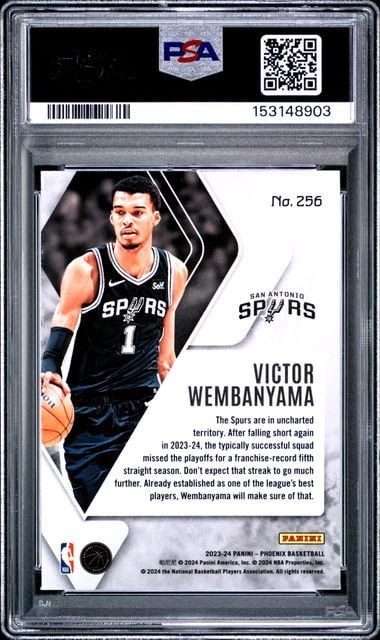 Graded 2023 Panini Phoenix Victor Wembanyama #256 Red Ice Rookie RC Basketball Card PSA 10 Gem Mint - Image 2