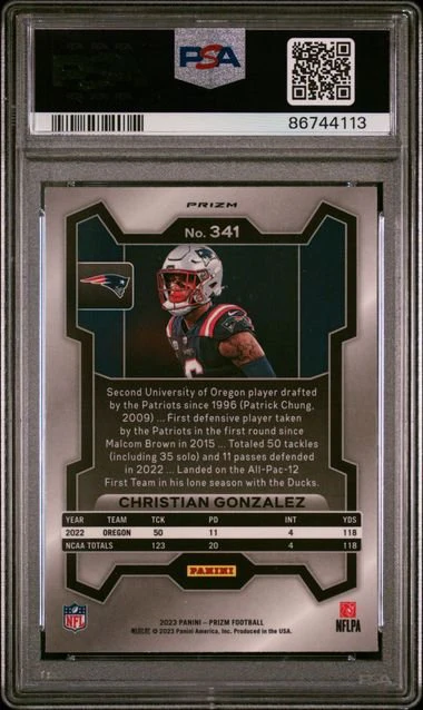 Graded 2023 Panini Prizm Christian Gonzalez #341 Variation Rookie RC Football Card PSA 10 Gem Mint - Image 2
