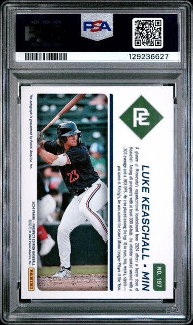 Graded 2024 Prospect Edition Luke Keaschall #197 Prospect Ticket Signature Auto Rookie RC Baseball Card PSA 10 Gem Mint - Image 2