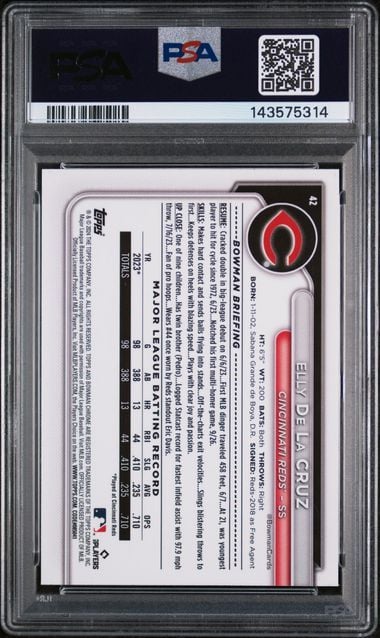 Graded 2024 Topps Bowman Chrome Elly De La Cruz #42 Rookie RC Baseball Card PSA 10 Gem Mint - Image 2