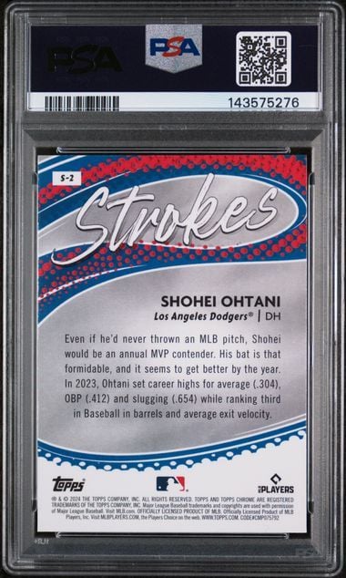 Graded 2024 Topps Chrome Shohei Ohtani #S2 Strokes Baseball Card PSA 9 Mint - Image 2