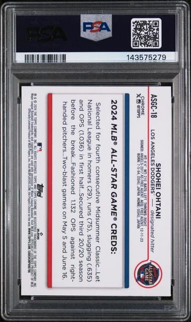 Graded 2024 Topps Chrome Update Shohei Ohtani #18 2024 All Star Game Baseball Card PSA 10 Gem Mint - Image 2