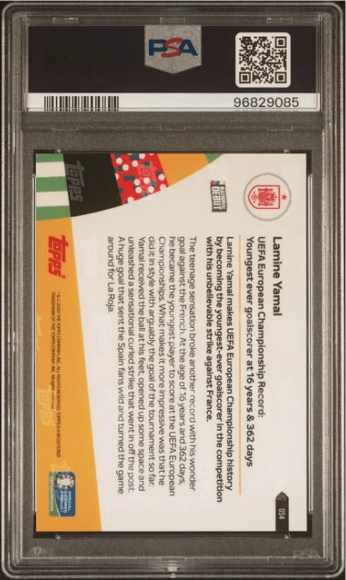 Graded 2024 Topps Now UEFA Euro Lamine Yamal #54 Soccer Card PSA 10 Gem Mint - Image 2