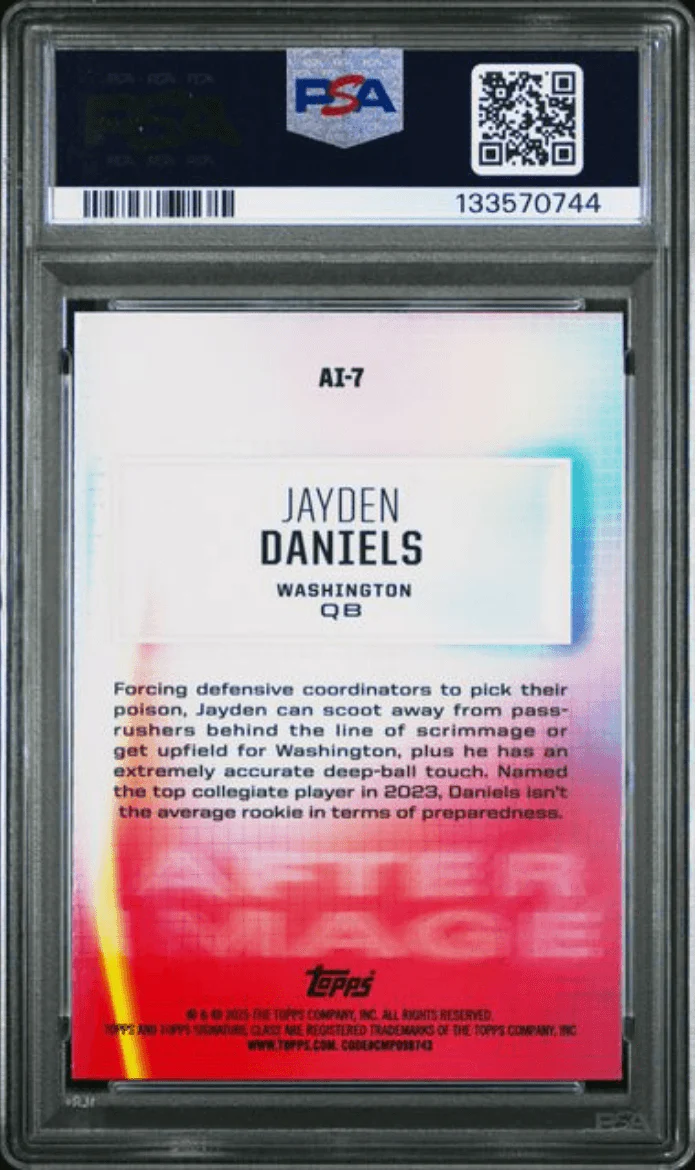 Graded 2024 Topps Signature Class Jayden Daniels #AI7 After Image Rookie RC Football Card PSA 10 Gem Mint - Image 2