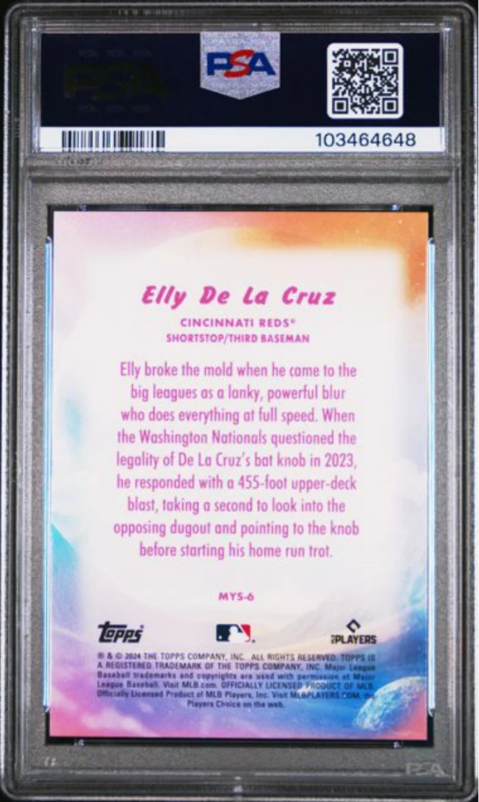 Graded 2024 Topps Update Elly De La Cruz #MYS6 Mystical Black /199 Rookie RC Baseball Card PSA 10 Gem Mint - Image 2