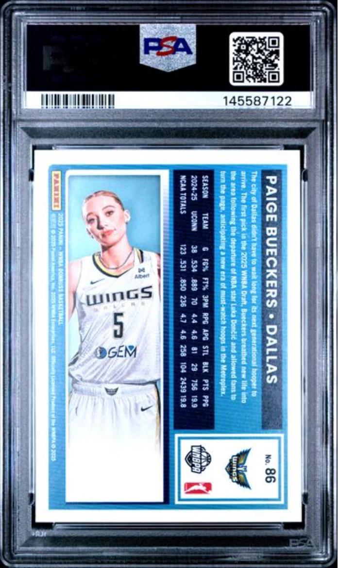 Graded 2025 Panini Donruss Paige Bueckers #86 Rookie RC Basketball Card PSA 10 Gem Mint - Image 2