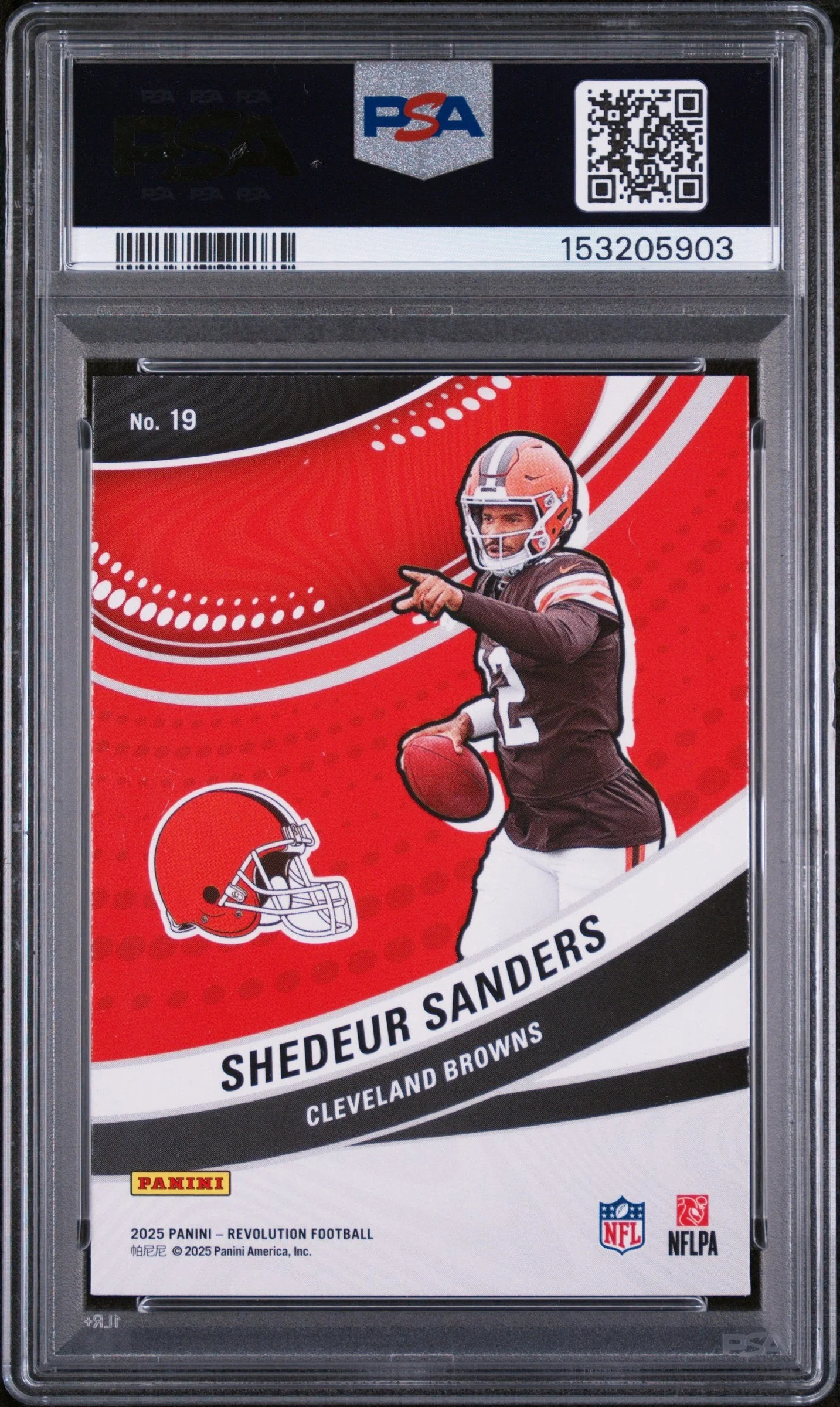 Graded 2025 Panini Revolution Shedeur Sanders #19 Futures Rookie RC Football Card PSA 10 Gem Mint - Image 2