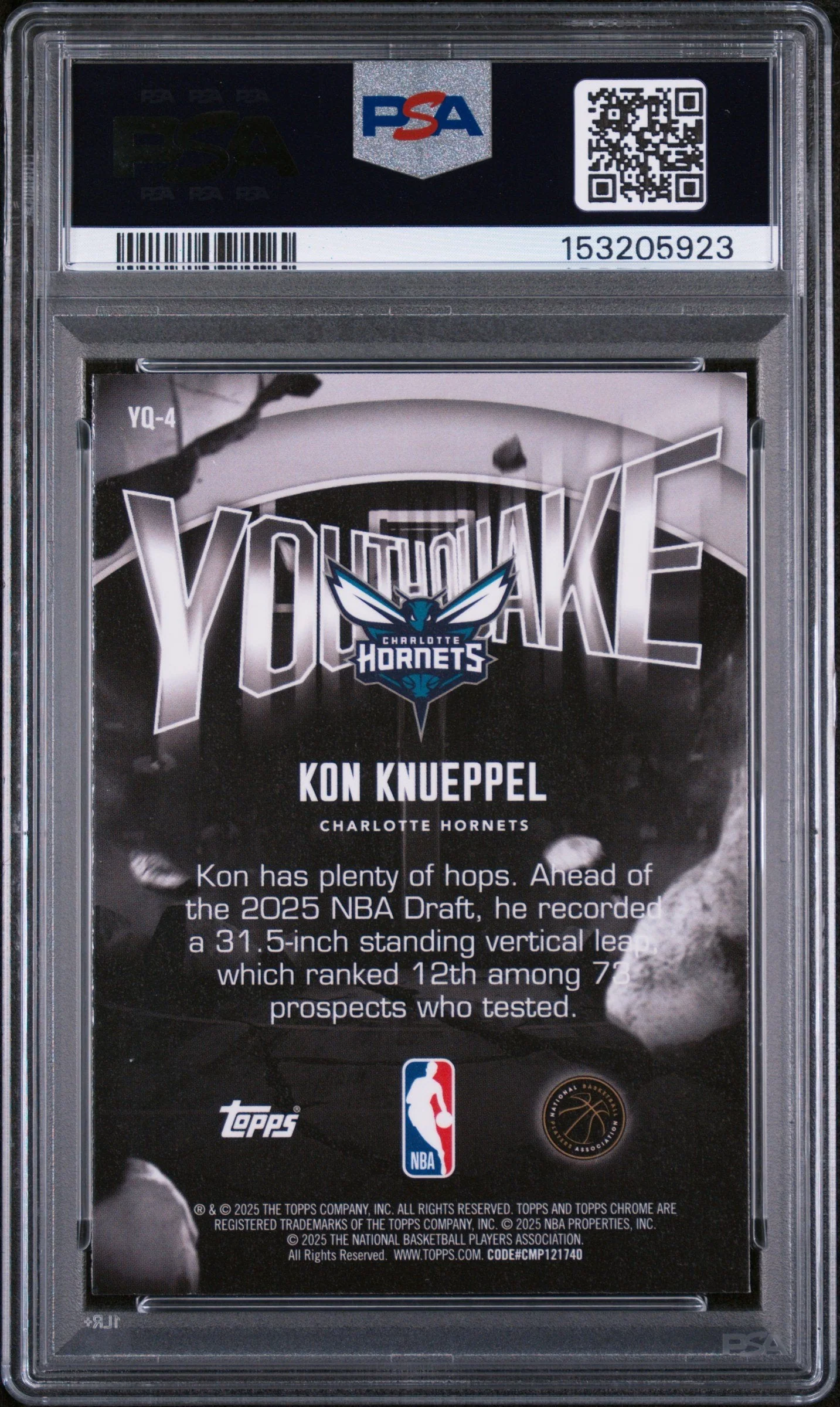 Graded 2025 Topps Chrome Kon Knueppel #YQ-4 Youthquake Rookie RC Basketball Card PSA 10 Gem Mint - Image 2