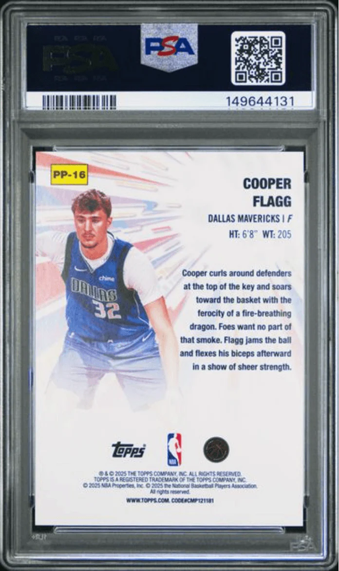 Graded 2025 Topps Cooper Flagg #PP16 Power Players Rookie RC Basketball Card PSA 10 Gem Mint - Image 2