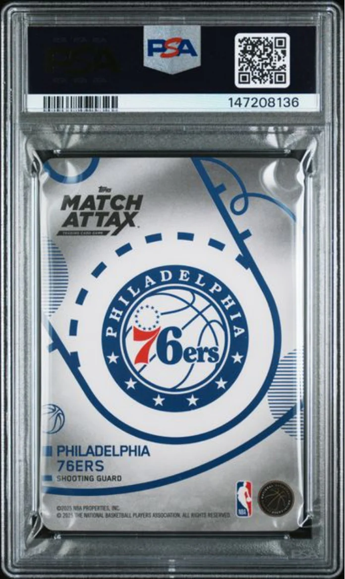 Graded 2025 Topps Match Attax VJ Edgecombe #123 Rookie RC Basketball Card PSA 10 Gem Mint - Image 2