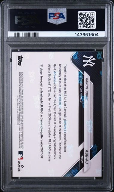 Graded 2025 Topps Now ASG Aaron Judge #AJ Baseball Card PSA 10 Gem Mint - Image 2