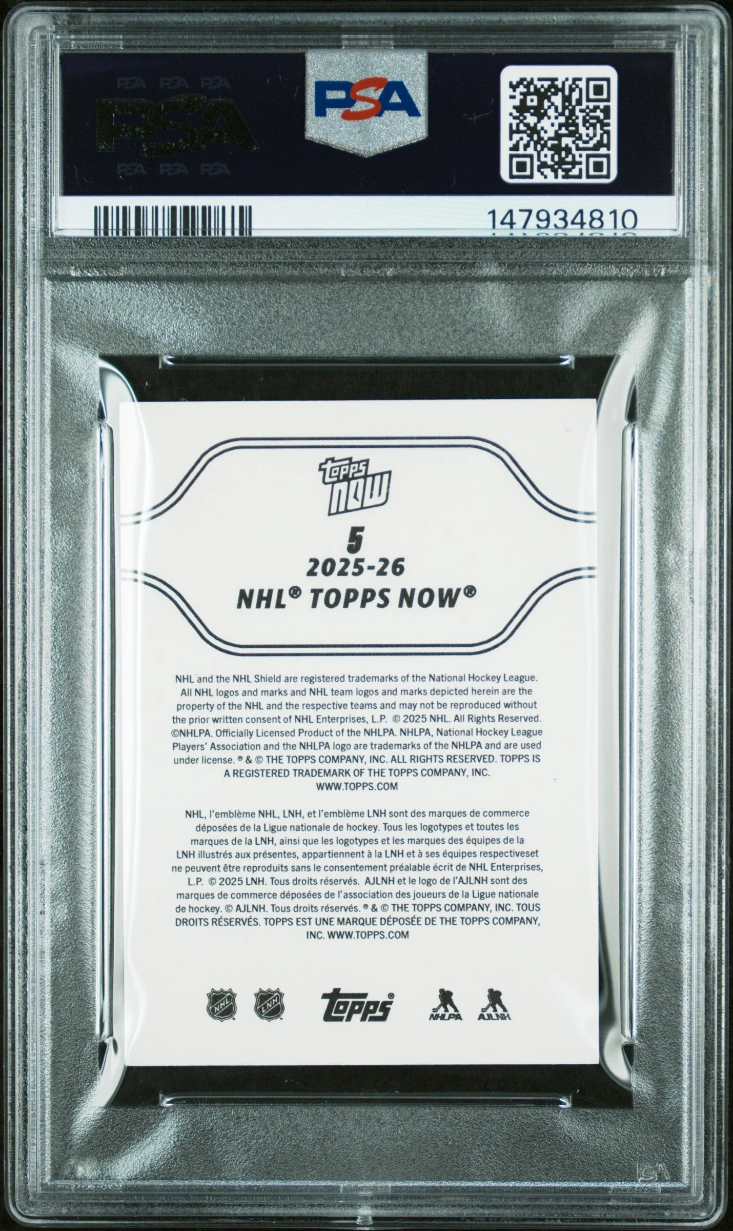 Graded 2025 Topps Now Matthew Schaefer #5 Red Ice Parallel /5 Rookie RC Hockey Card PSA 6 Excellent - Image 2
