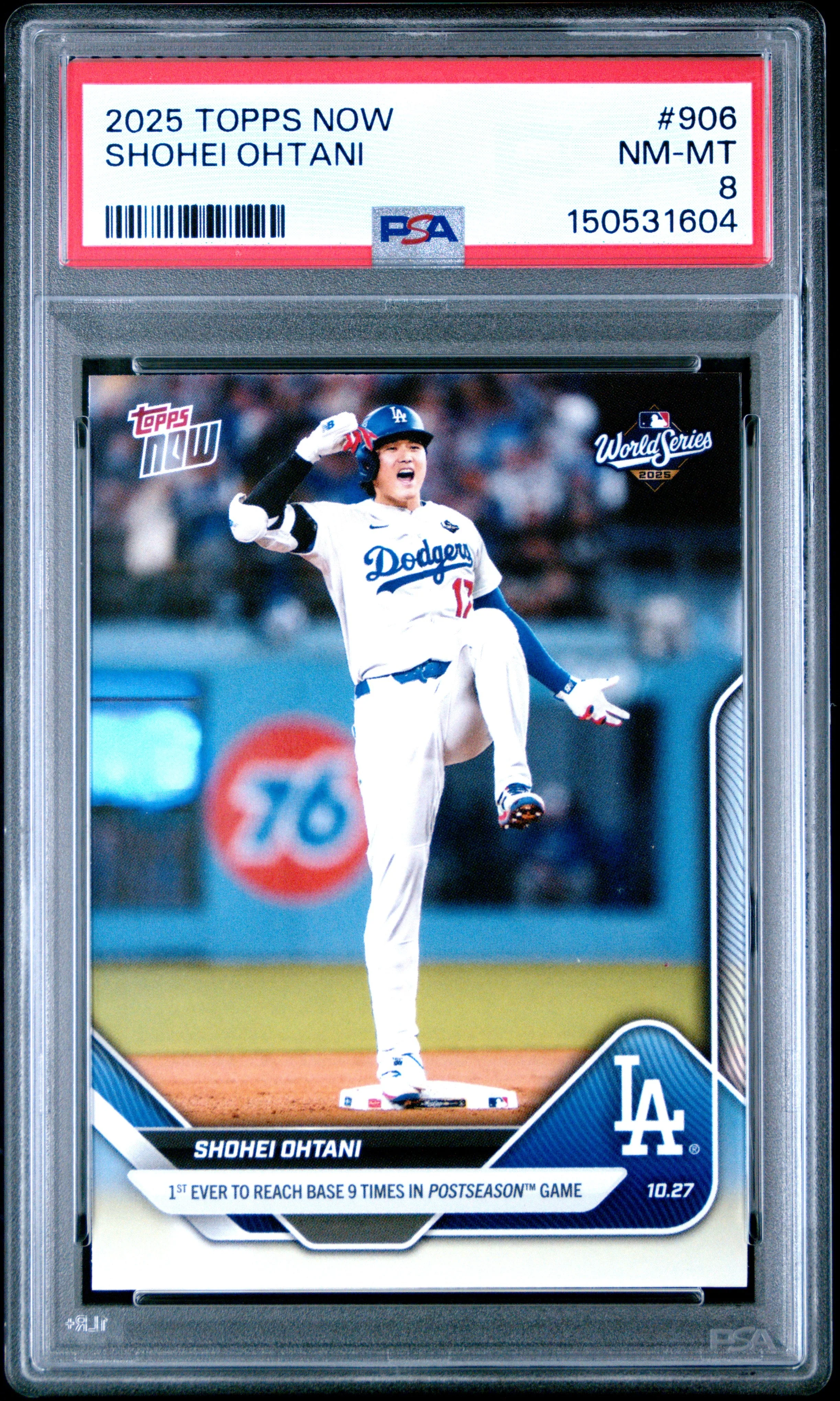 Graded 2025 Topps Now Shohei Ohtani #906 Baseball Card PSA 8 Near Mint