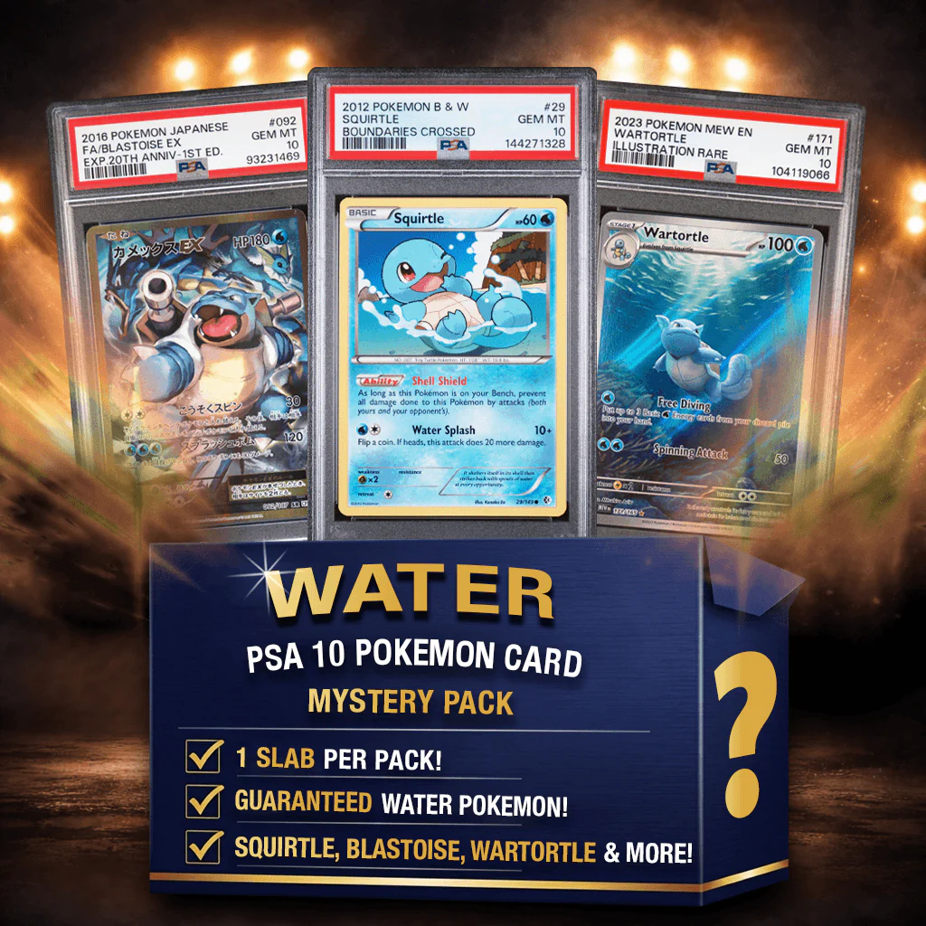 Water Energy Type Pokemon PSA 10 Graded Card Mystery Pack Trading Card Game